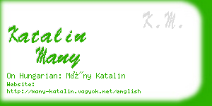 katalin many business card